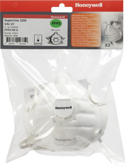 Honeywell SuperOne 3206 FFP2 NR D V Masks Pack 3 Honeywell SuperOne 3206 FFP2 NR D V Masks Pack 3