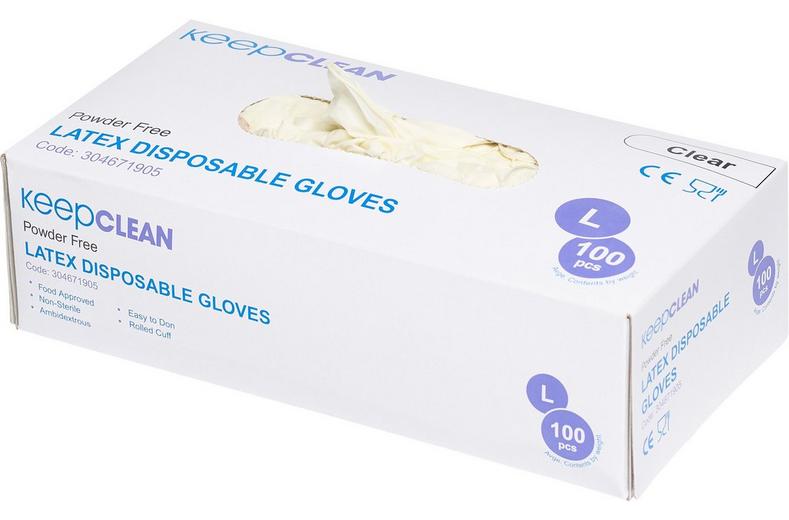 Keepclean Latex Powdered Free Gloves Box of 100 Keepclean Latex Powdered Free Gloves Box of 100