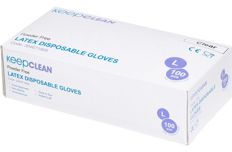 Keepclean Latex Powdered Free Gloves Box of 100 Keepclean Latex Powdered Free Gloves Box of 100