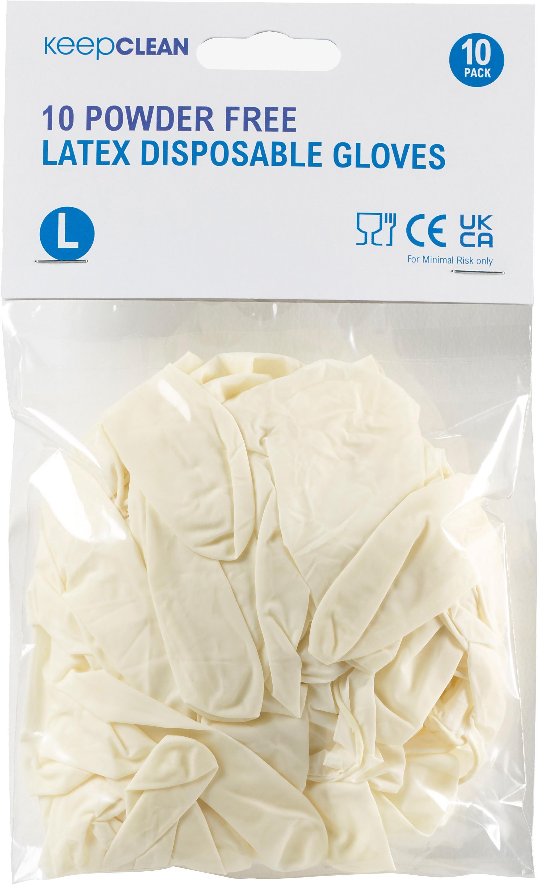 Keepsafe Ntrl Latex PF Glove 10 Pack - Large