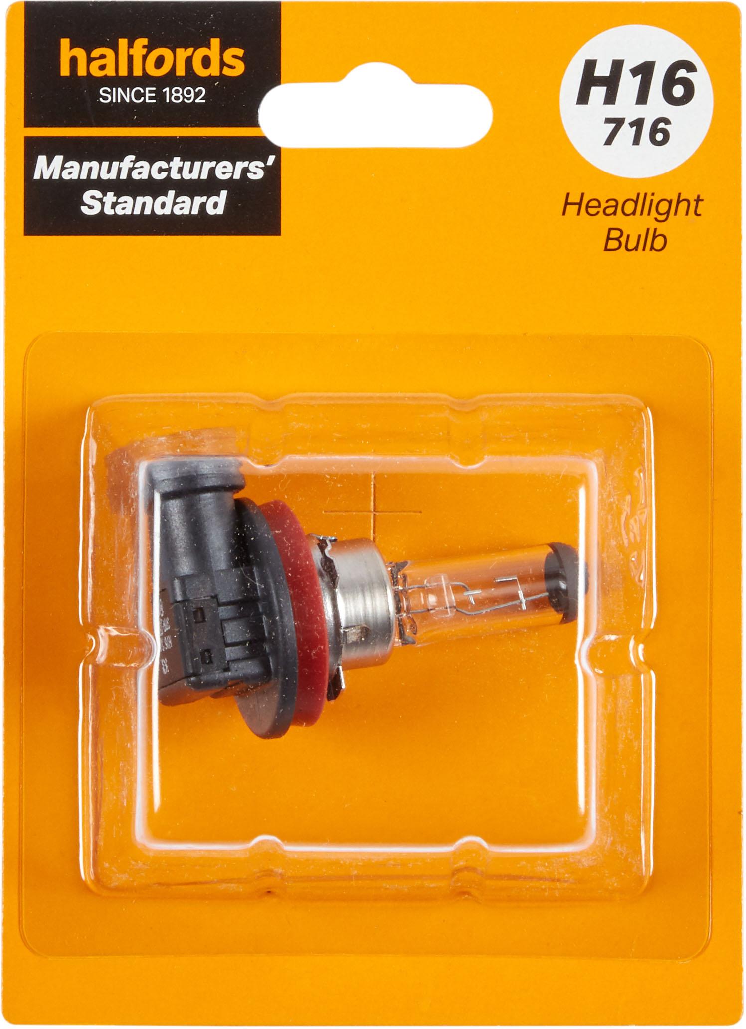 H16 716 Car Headlight Bulb Manufacturers Standard Halfords Single Pack