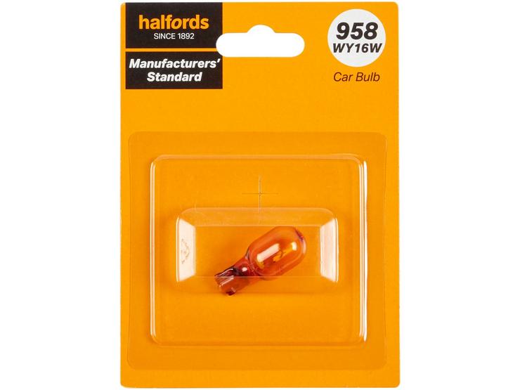 958 WY16W Car Bulb Manufacturers Standard Halfords Single Pack