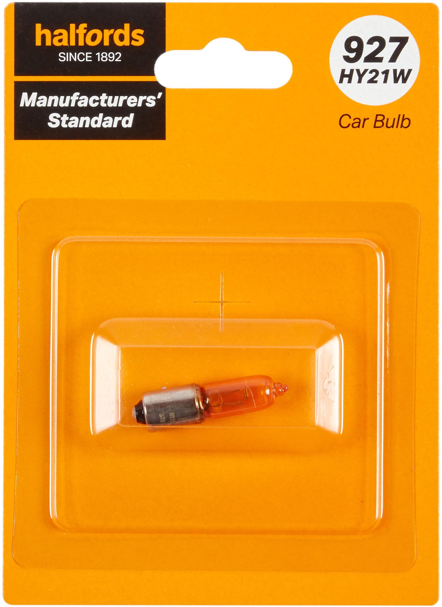 927 Hy21W Car Bulb Manufacturers Standard Halfords Single Pack