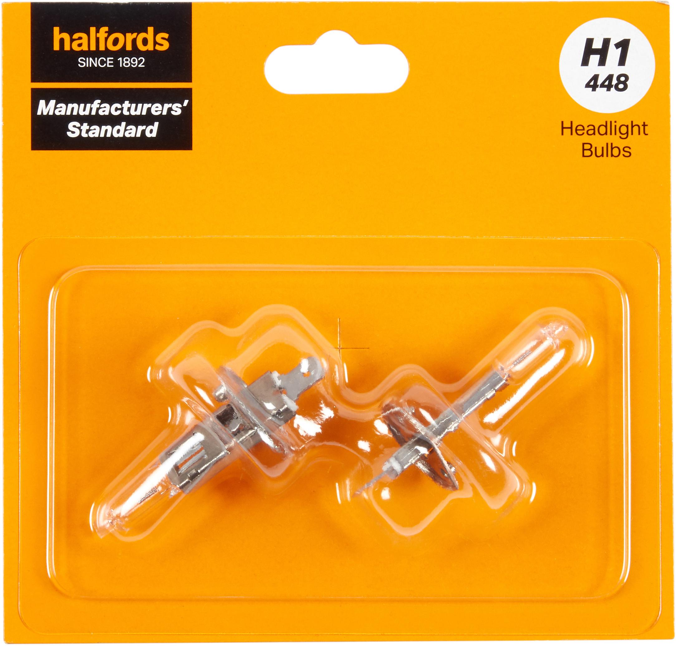H1 448 Car Headlight Bulb Manufacturers Standard Halfords Twin Pack