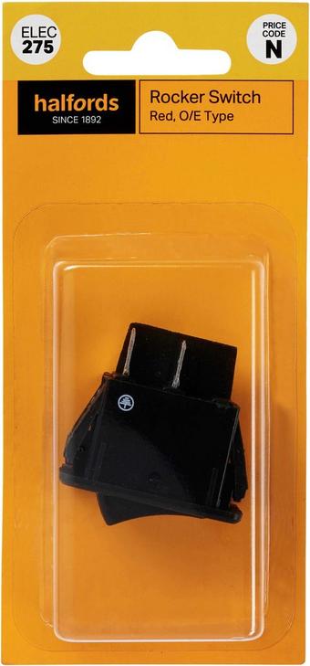 Halfords Rocker Switch Red O/E Type (ELEC275)