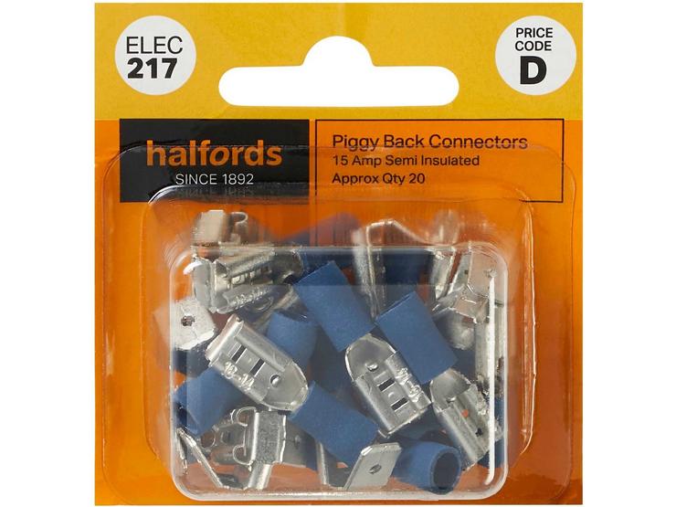 Halfords Piggyback Connectors 15 Amp Semi-insulated (ELEC217)