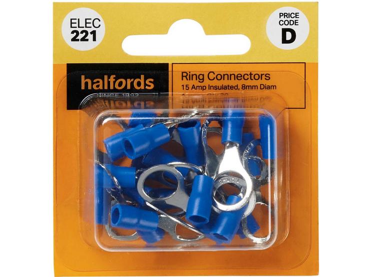 Halfords Ring Connectors 15 Amp 8mm (ELEC221)
