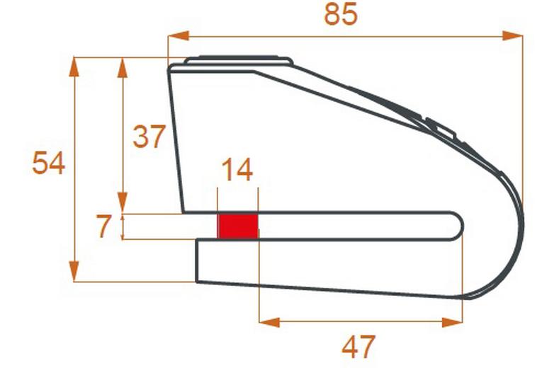 Kovix KAL14 14mm 120db Alarm Disc Lock Kovix KAL14 14mm 120db Alarm Disc Lock