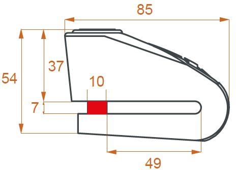 Kovix KAL10 10mm 120db Alarm Disc Lock