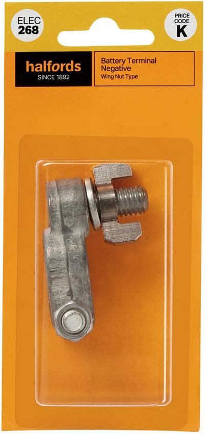 Halfords Battery Terminal Negative - Wing Nut (ELEC268) Halfords Battery Terminal Negative - Wing Nut (ELEC268)