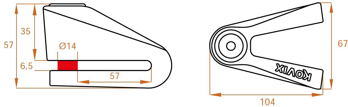 Kovix KVS2SS 14mm Disc Lock