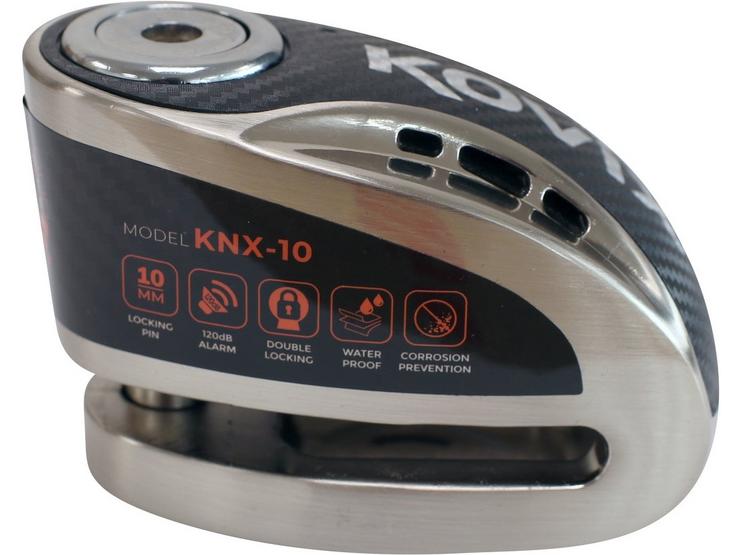 Kovix KNX10 10mm 120db Alarm Disc Lock - Brushed Metal