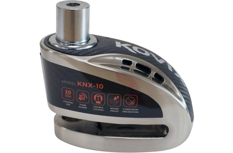 Kovix KNX10 10mm 120db Alarm Disc Lock - Brushed Metal Kovix KNX10 10mm 120db Alarm Disc Lock - Brushed Metal