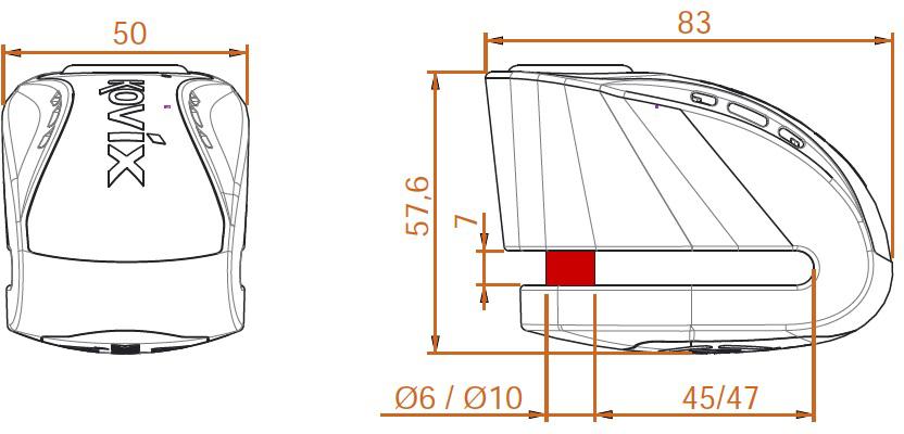 Kovix KNX10 10mm 120db Alarm Disc Lock - Brushed Metal