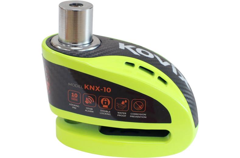 Kovix KNX10 10mm 120db Alarm Disc Lock - Fluo Green Kovix KNX10 10mm 120db Alarm Disc Lock - Fluo Green