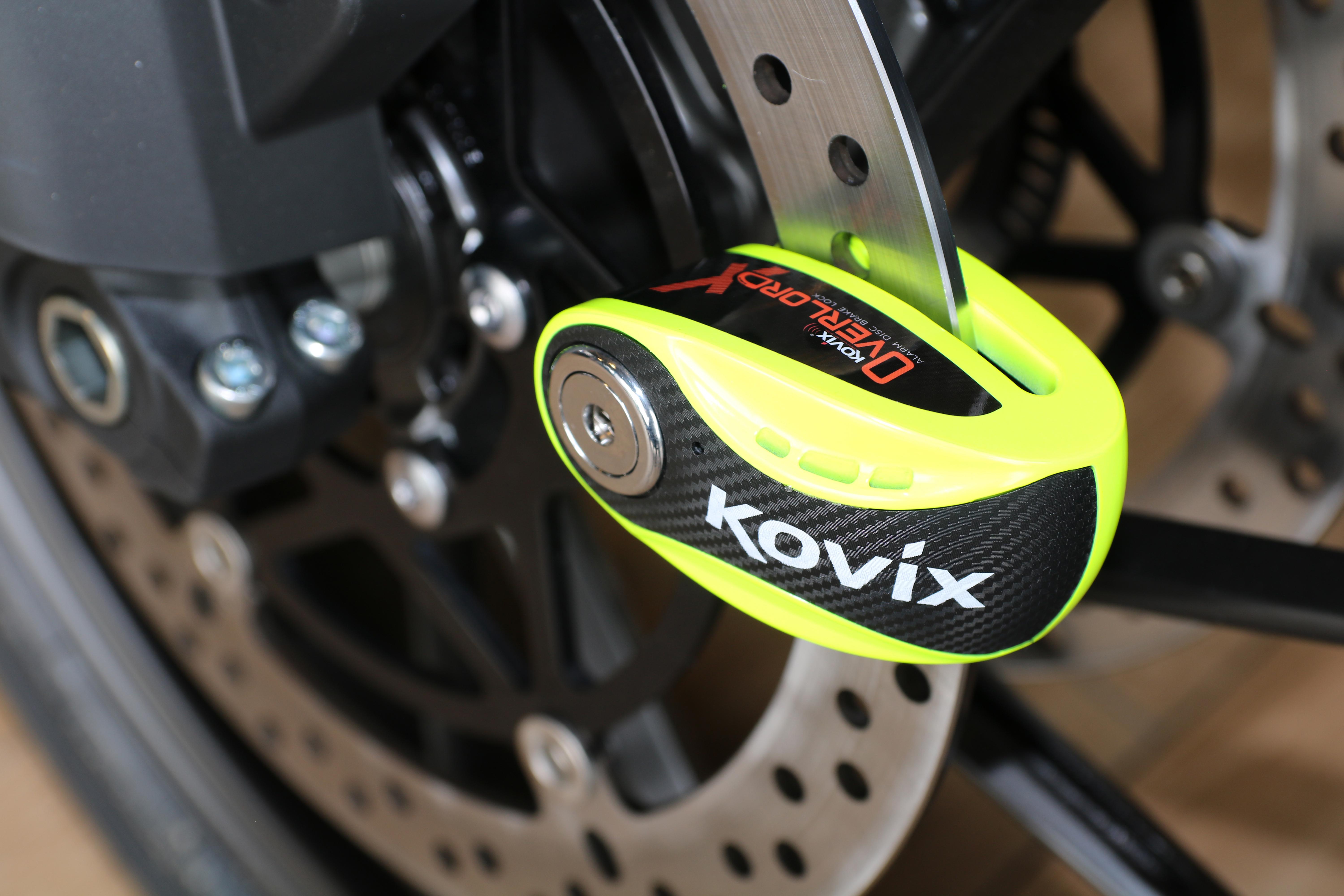 Kovix KNX10 10mm 120db Alarm Disc Lock - Fluo Green
