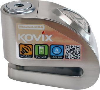 Kovix KD6 6mm 120db Alarm Disc Lock - Brushed Metal