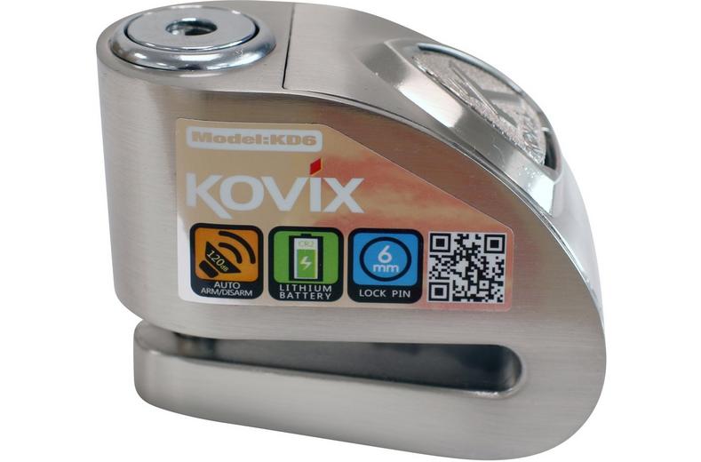 Kovix KD6 6mm 120db Alarm Disc Lock - Brushed Metal Kovix KD6 6mm 120db Alarm Disc Lock - Brushed Metal