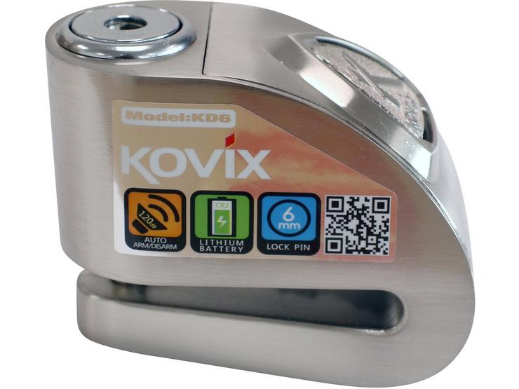 Kovix KD6 6mm 120db Alarm Disc Lock - Brushed Metal