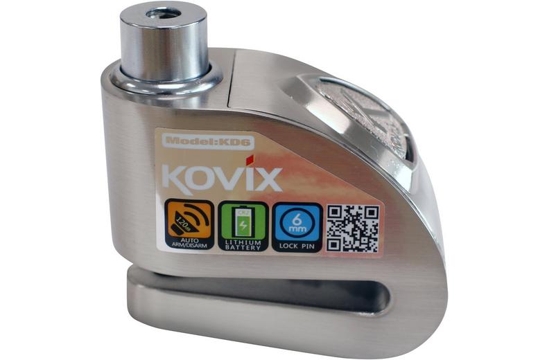 Kovix KD6 6mm 120db Alarm Disc Lock - Brushed Metal Kovix KD6 6mm 120db Alarm Disc Lock - Brushed Metal