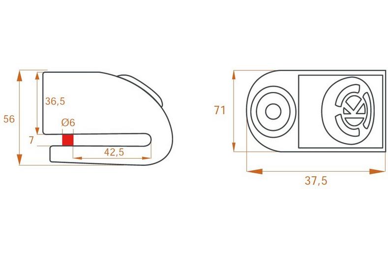 Kovix KD6 6mm 120db Alarm Disc Lock - Brushed Metal Kovix KD6 6mm 120db Alarm Disc Lock - Brushed Metal