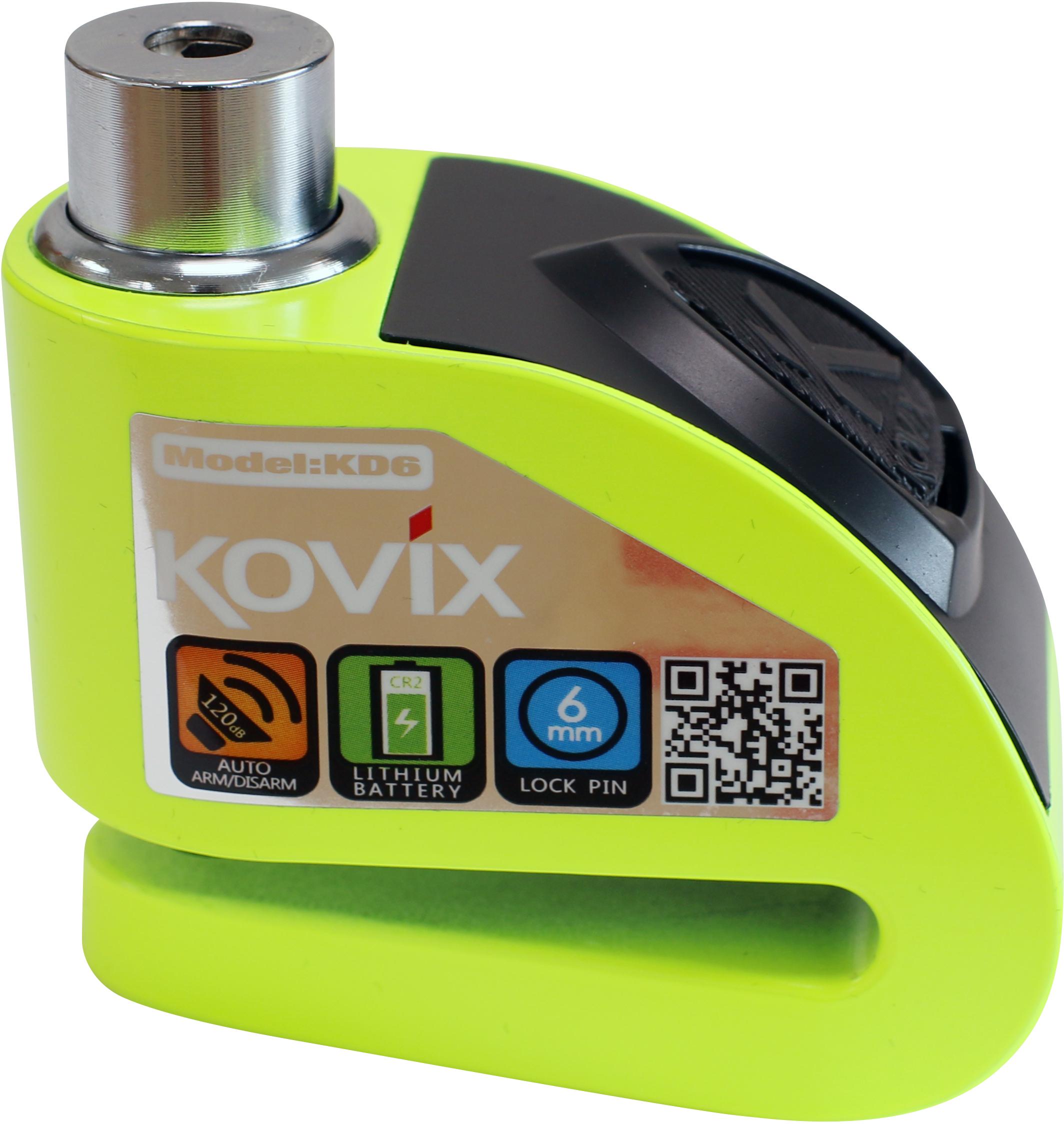 Kovix KD6 6mm 120db Alarm Disc Lock - Fluo Green