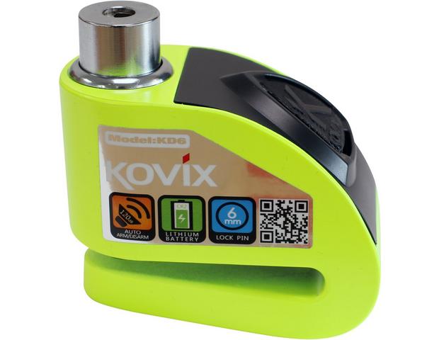 Kovix KD6 6mm 120db Alarm Disc Lock - Fluo Green