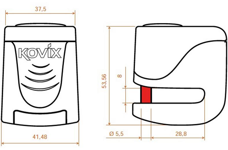 Kovix KS6 5.5mm 120db Alarm Disc Lock - Brushed Metal Kovix KS6 5.5mm 120db Alarm Disc Lock - Brushed Metal
