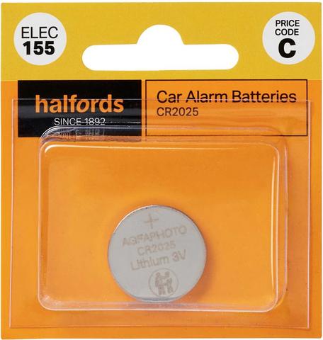 Halfords Car Alarm Battery CR2025 (ELEC155)