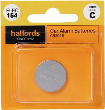 Halfords Car Alarm Battery CR2016 (ELEC154)