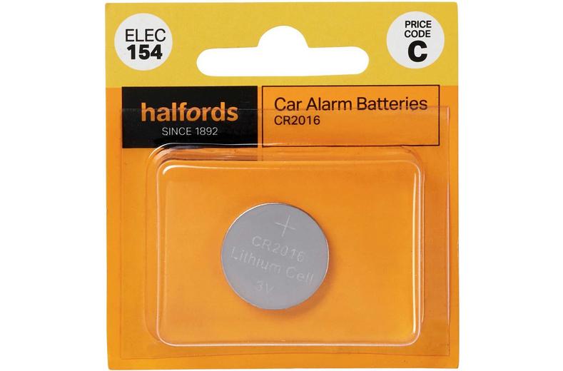 Halfords Car Alarm Battery CR2016 (ELEC154) Halfords Car Alarm Battery CR2016 (ELEC154)