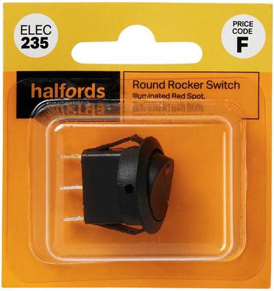 Halfords Round Rocker Switch 10 Amp Max (ELEC235)