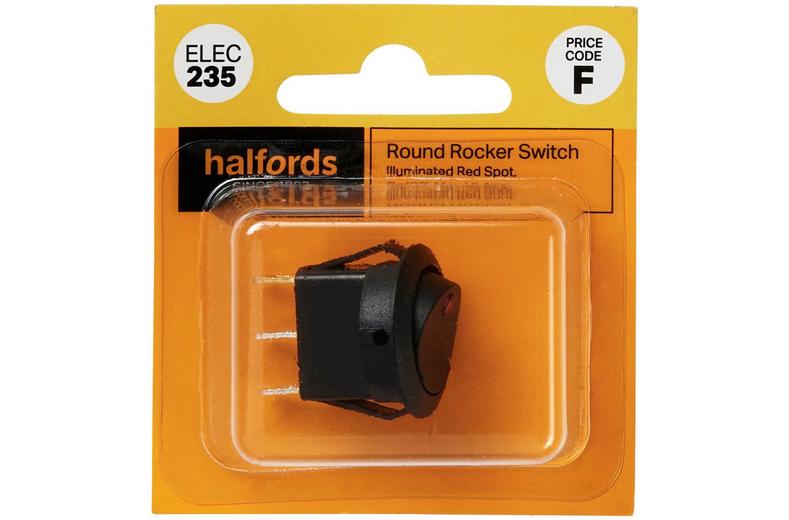 Halfords Round Rocker Switch 10 Amp Max (ELEC235) Halfords Round Rocker Switch 10 Amp Max (ELEC235)