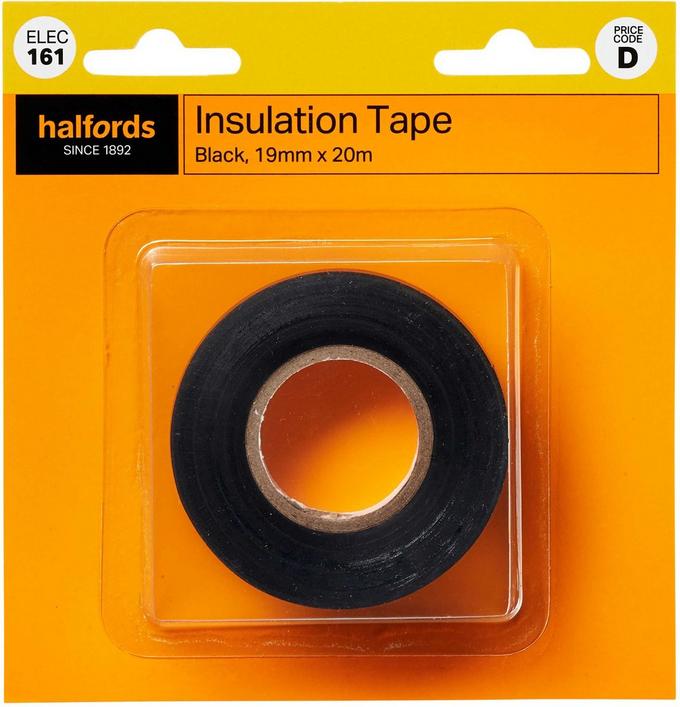 Halfords Insulation Tape Black 19mmx20m (ELEC161)