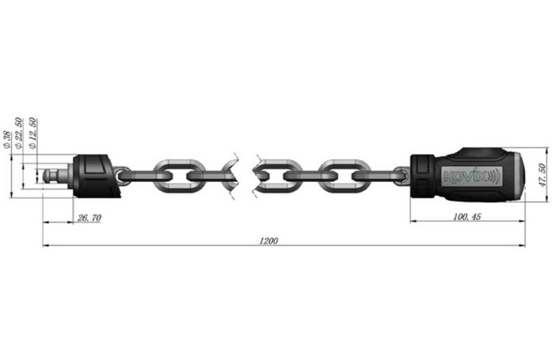Kovix Alarmed Chain - 8mm x 1200mm Kovix Alarmed Chain - 8mm x 1200mm