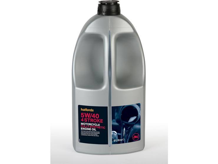 Halfords Motorcycle Engine Oil Fully Synthetic 5W/40 - 5ltr