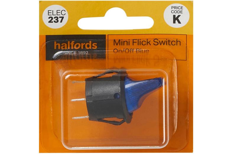 Halfords Mini Flick Switch On/Off Illuminated Blue (ELEC237) Halfords Mini Flick Switch On/Off Illuminated Blue (ELEC237)
