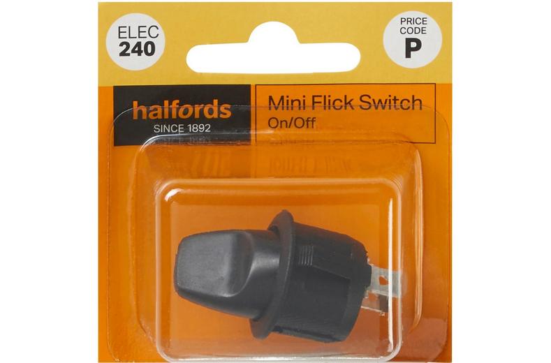 Halfords Mini Flick Switch On/Off Non Illuminated (ELEC240) Halfords Mini Flick Switch On/Off Non Illuminated (ELEC240)