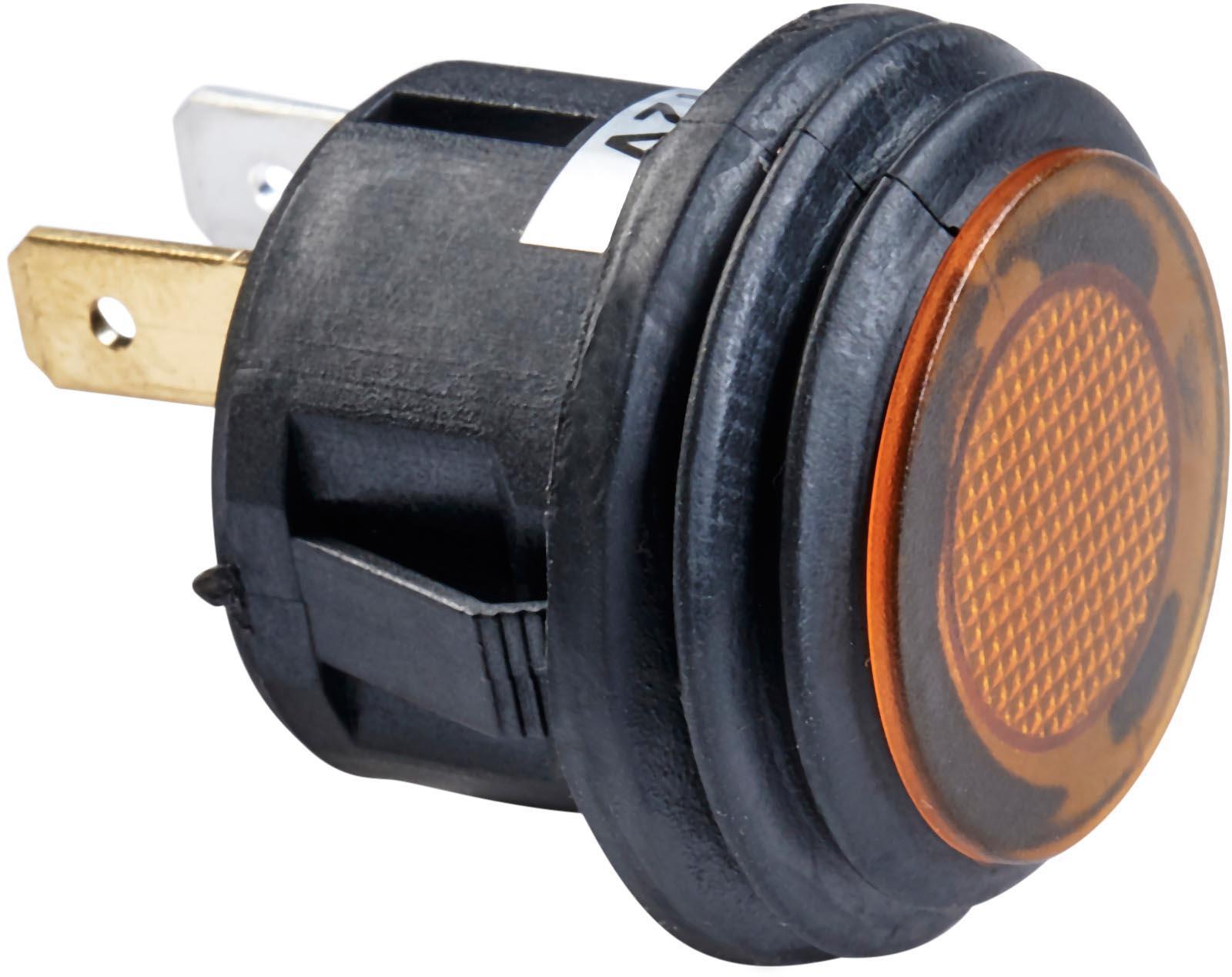 Halfords Push Switch On/Off Splash Proof Amber (ELEC244)