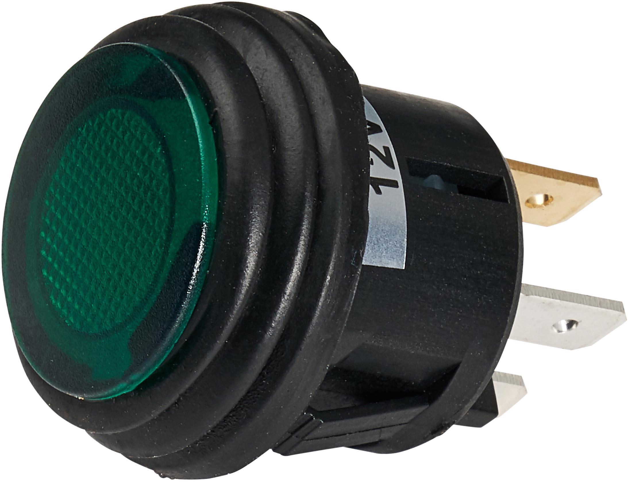 Halfords Push Switch On/Off Splash Proof Green (ELEC245)