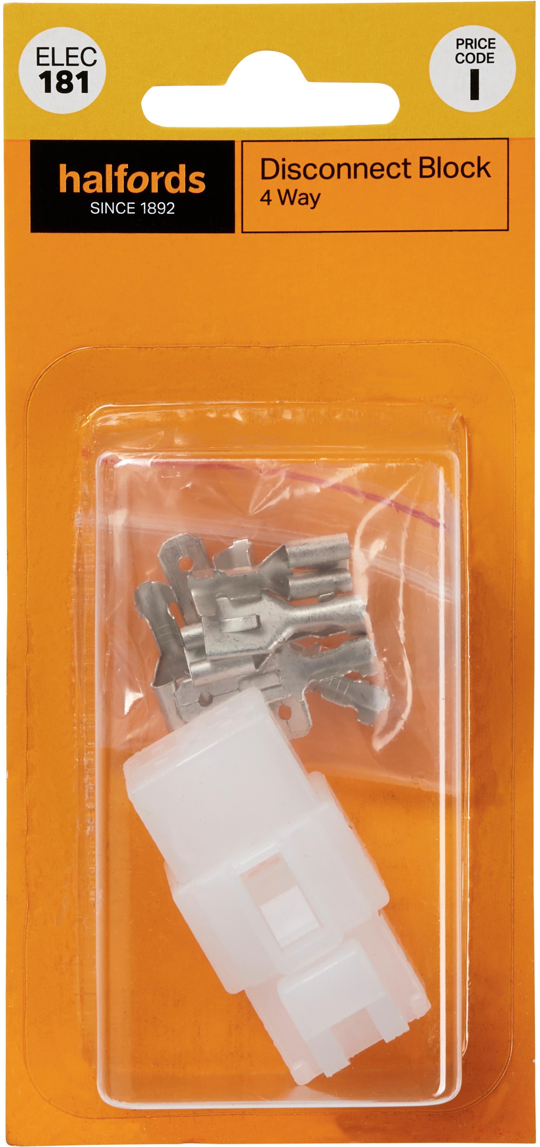 Halfords Wiring Disconnect Block 4 Way (ELEC181)