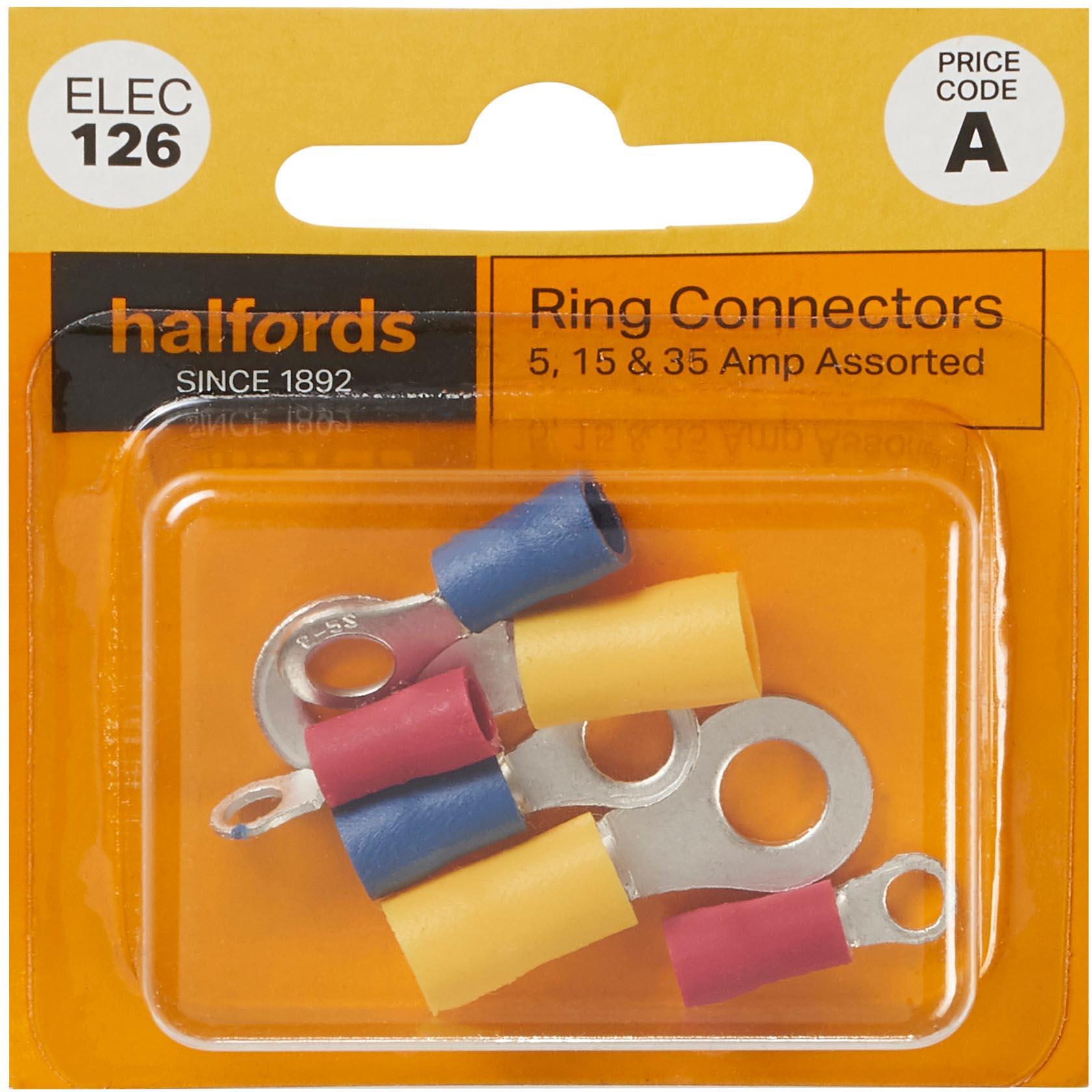 Halfords Assorted Ring Terminals 5/15/35 Amp (ELEC126)