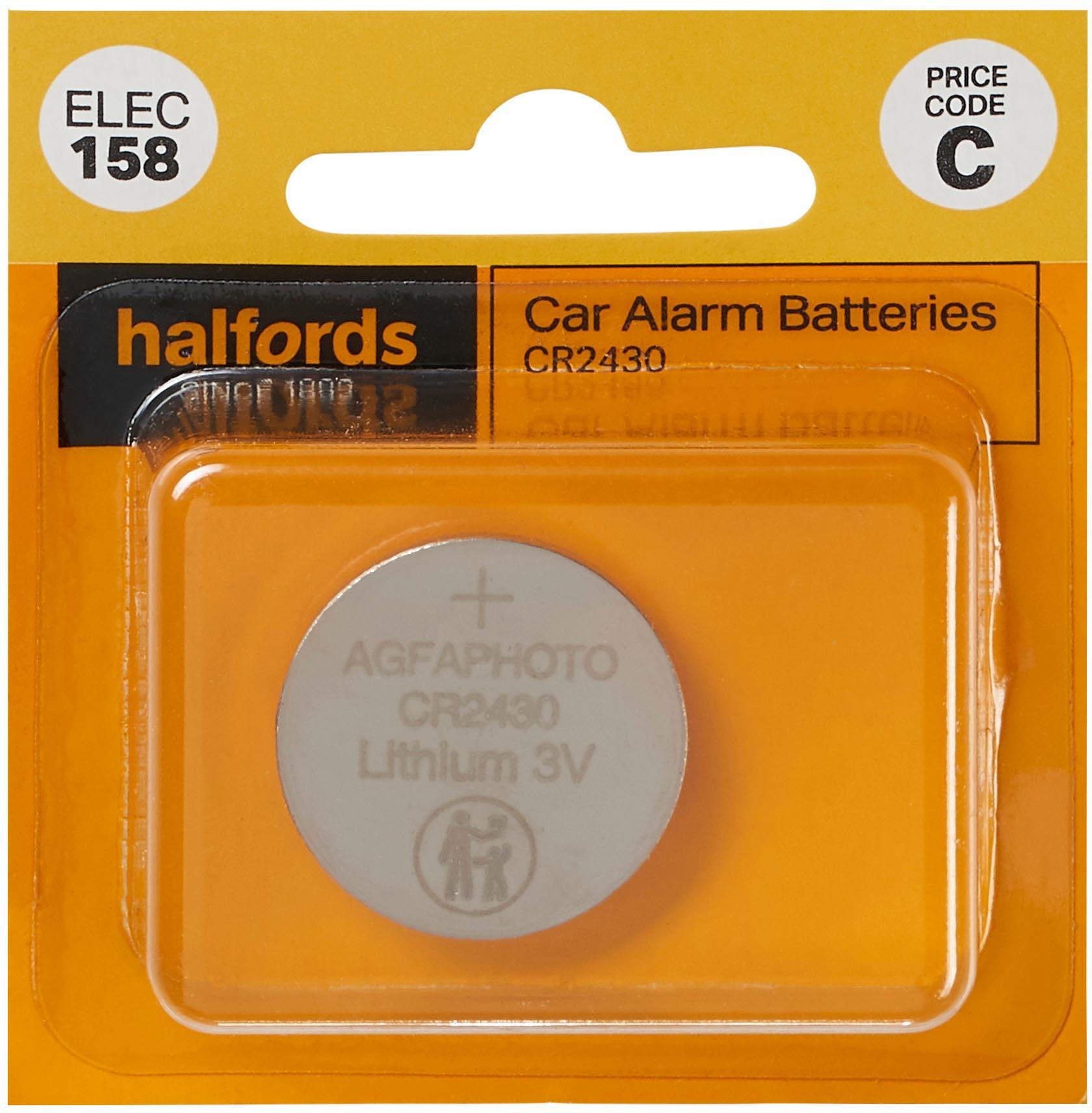 Halfords Car Alarm Battery CR2430 3V Lithium (ELEC158)