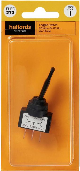 Halfords 3 Position Toggle Switch (ELEC273)
