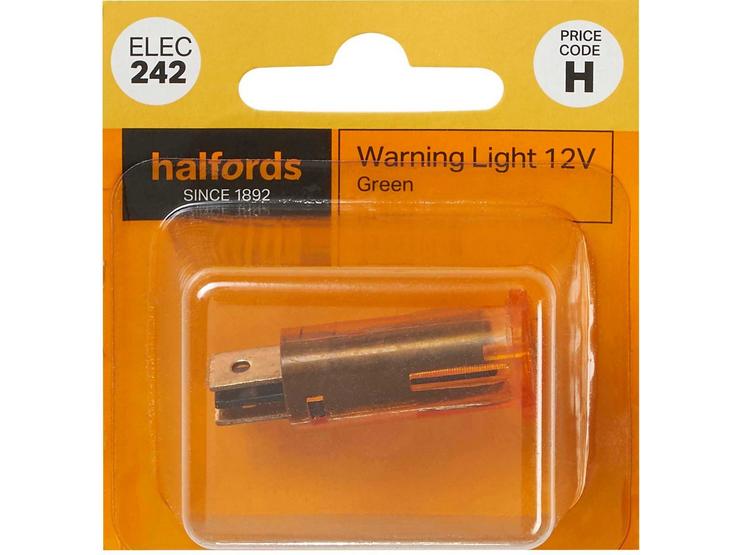Halfords Warning Light 12V Green (ELEC242)
