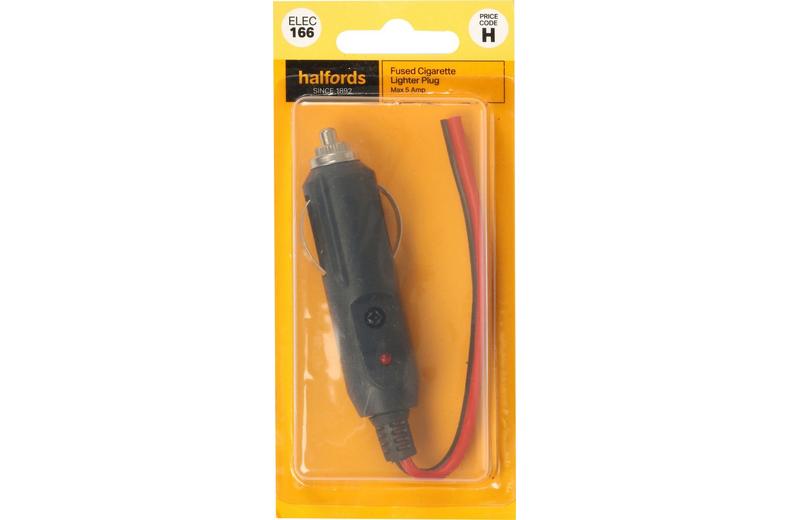 Halfords Fused Cigarette Lighter Plug 5 Amp (ELEC166) Halfords Fused Cigarette Lighter Plug 5 Amp (ELEC166)