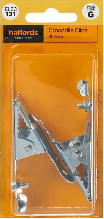 Halfords Crocodile Clips 25 Amp (ELEC131)