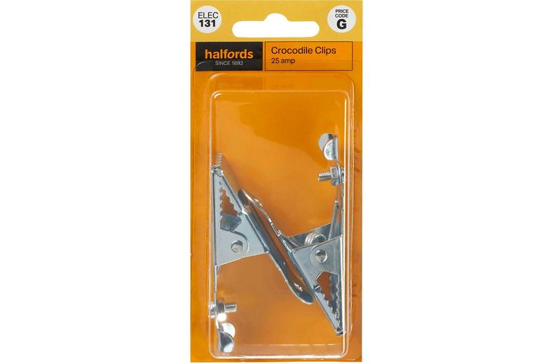 Halfords Crocodile Clips 25 Amp (ELEC131) Halfords Crocodile Clips 25 Amp (ELEC131)
