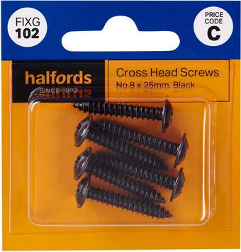 Halfords Cross Head Screws No8 x 25mm (FIXG102)