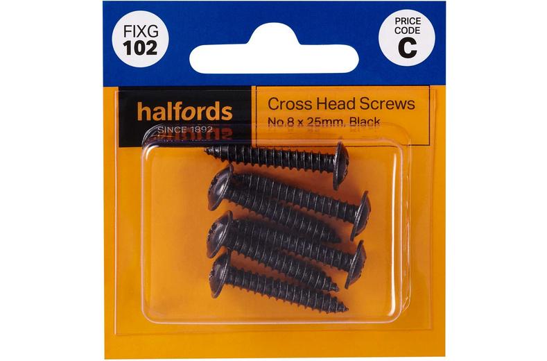 Halfords Cross Head Screws No8 x 25mm (FIXG102) Halfords Cross Head Screws No8 x 25mm (FIXG102)